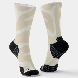 Chaussette Motif organique simple crème beige