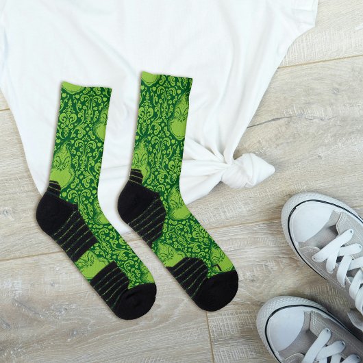 Chaussette Motif Orné de Grinch Vert