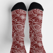 Chaussette Motif paisible floral blanc et rouge (Haut)