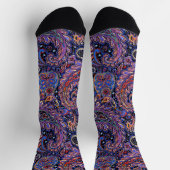 Chaussette Motif Paisley Bleu-Violet (Haut)