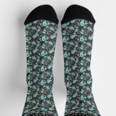 Chaussette Motif Paisley de couleur noir et bleu turquoise (Haut)