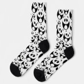 Chaussette Motif Panda noir et blanc Kawaii (Gauche)