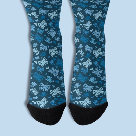 Chaussette Motif papillon bleu