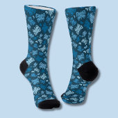 Chaussette Motif papillon bleu
