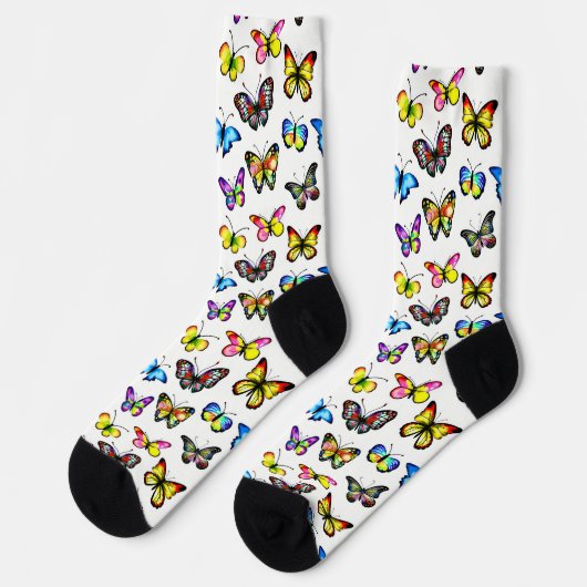 Chaussette Motif Papillon Coloré (Gauche)