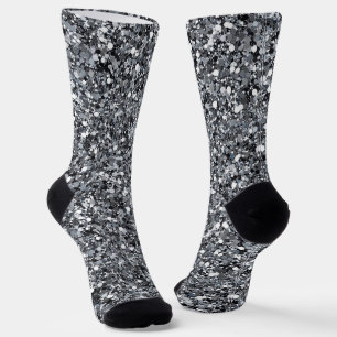 Chaussette Motif parties scintillant argent