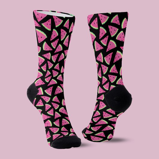 Chaussette Motif Pastèque Rose