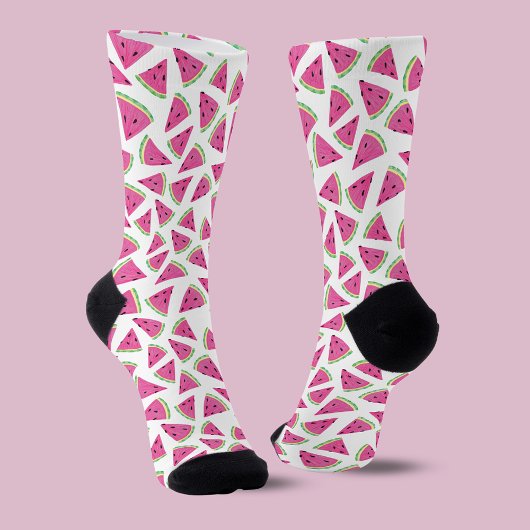 Chaussette Motif Pastèque Rose