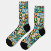Chaussette Motif Patchwork Oiseaux (Gauche)
