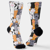 Chaussette Motif Pattes de Chat (Angulaire)