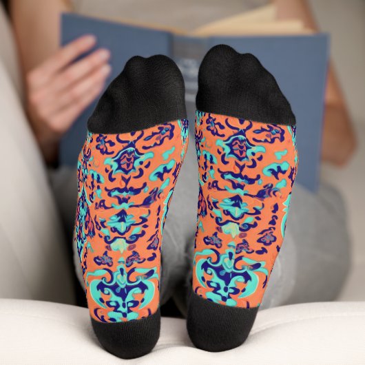 Chaussette Motif perse orange (Fond)