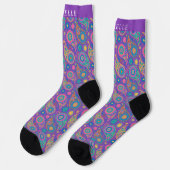 Chaussette Motif personnalisé bleu rose pâle (Gauche)