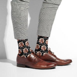 Chaussette Motif photo Fun Noir Nouveau marié Couple