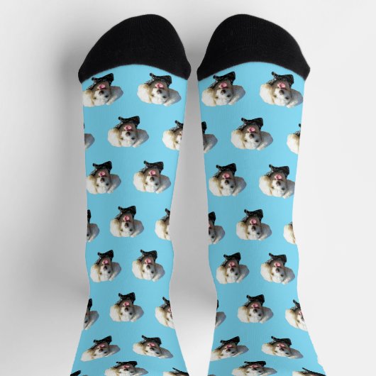 Chaussette Motif photo personnalisé Chien Chien Chien Chien C (Haut)