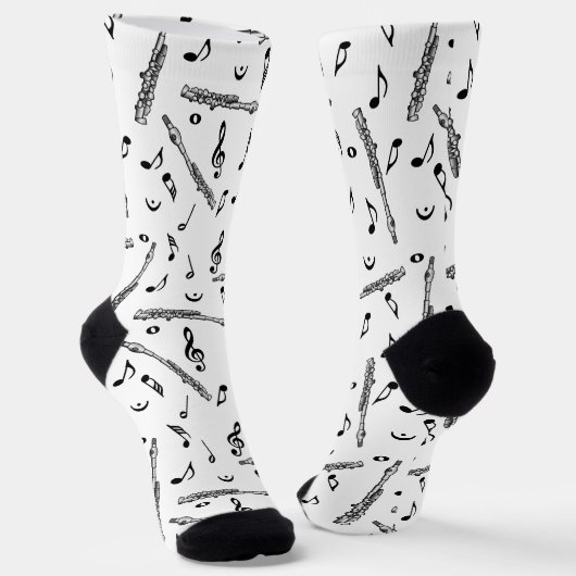 Chaussette Motif Piccolo Music Note (Angulaire)