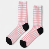Chaussette Motif Plaid classique rose et blanc En vichy (Gauche)