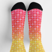 Chaussette Motif plaid dégradé jaune rouge (Haut)