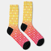 Chaussette Motif plaid dégradé jaune rouge (Droite)