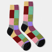 Chaussette Motif plaid multicouleur En vichy Patchwork (Droite)