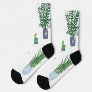 Chaussette motif plante