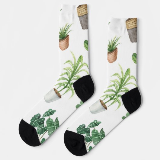 Chaussette motif plante (Gauche)