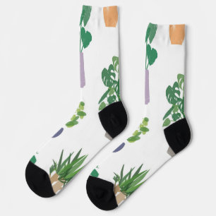 Chaussette motif plante