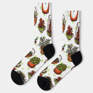 Chaussette motif plante