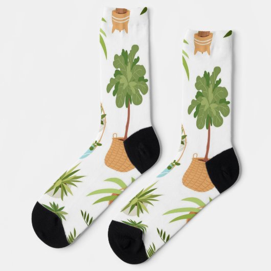 Chaussette motif plante (Gauche)
