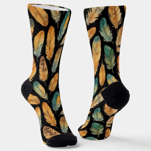 Chaussette Motif plume bohème (Angulaire)