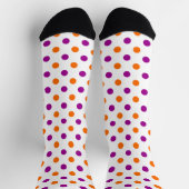 Chaussette Motif Points Blancs Violet Orange (Haut)