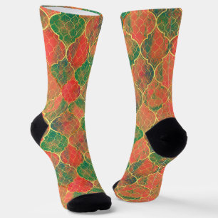 Chaussette Motif Quatrefoil couleur aquarelle