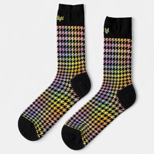 Chaussette Motif Rainbow Houndstooth (Gauche)