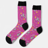 Chaussette Motif Rat et Fromage Rose (Gauche)