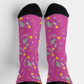 Chaussette Motif Rat et Fromage Rose (Haut)