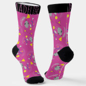Chaussette Motif Rat et Fromage Rose (Angulaire)