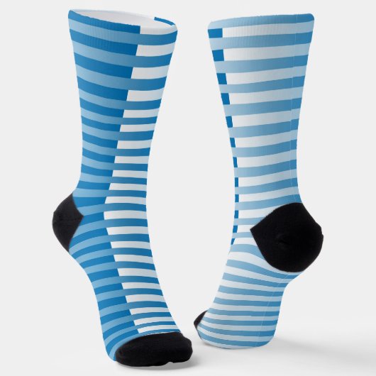 Chaussette Motif rayé bleu blanc (Angulaire)