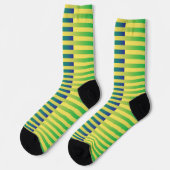 Chaussette Motif rayé bleu jaune (Gauche)