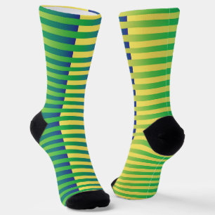 Chaussette Motif rayé bleu jaune