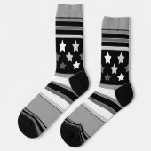 Chaussette Motif rayé horizontal avec des étoiles (Gauche)
