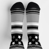 Chaussette Motif rayé horizontal avec des étoiles (Haut)
