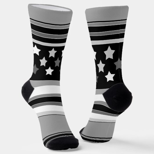 Chaussette Motif rayé horizontal avec des étoiles (Angulaire)