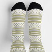 Chaussette Motif rayé olive avec étoiles (Haut)