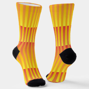 Chaussette Motif rayé orange jaune