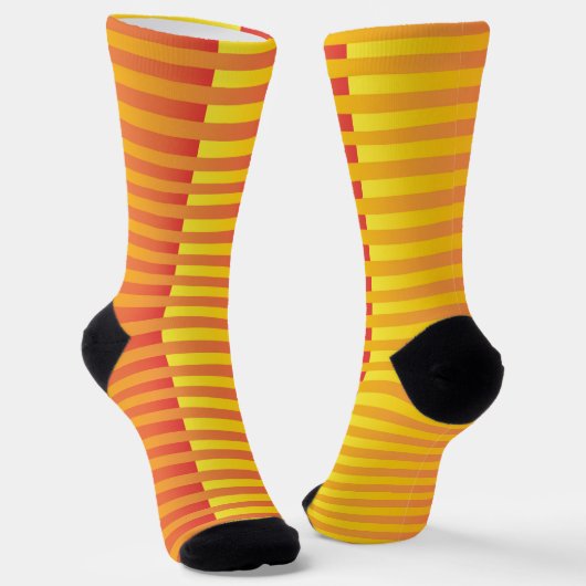 Chaussette Motif rayé orange jaune (Angulaire)