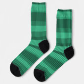 Chaussette Motif rayé vertical de nuances vertes (Gauche)