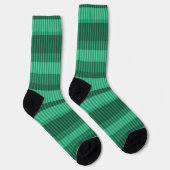 Chaussette Motif rayé vertical de nuances vertes (Droite)