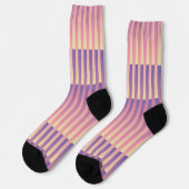 Chaussette Motif rayé violet rose jaune (Gauche)