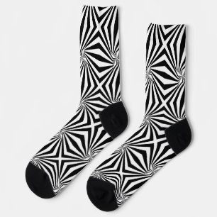 Chaussette Motif rayonnant noir et blanc Thunder_Cove