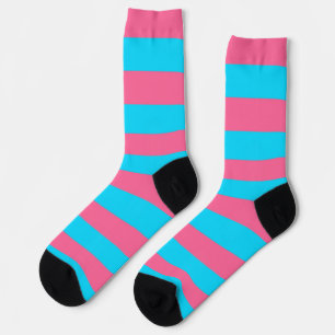 Chaussette Motif rayures bleues roses