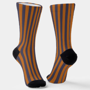 Chaussette Motif Rayures Orange Violet